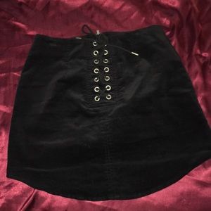 Black corduroy Tie Up Forever 21 skirt